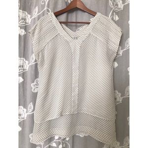 Black and white tiny star print blouse